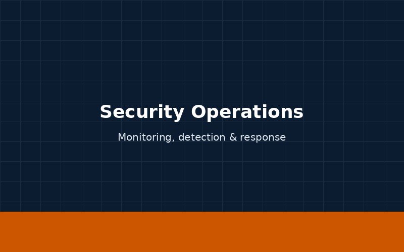 Security operations and monitoring approach